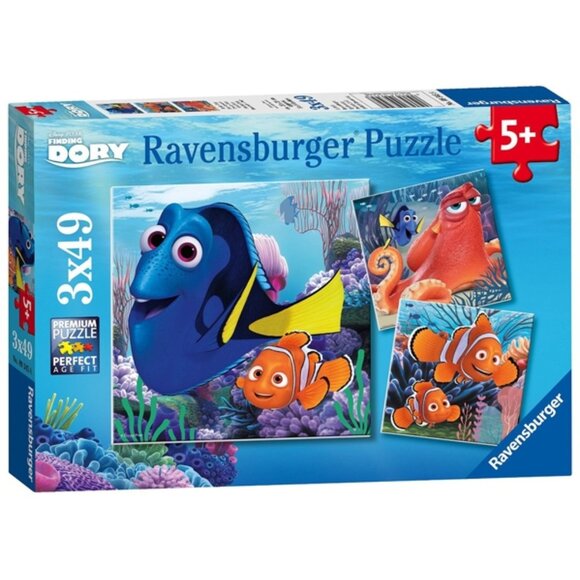 New sealed Ravensburger-3x49 Piece Puzzle Disney Finding Dory - Picture 1 of 16